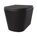 Унитаз подвесной Taliente Correto черный матовый, с крышкой микролифт CR25200 Nero Унитаз подвесной Taliente Correto черный матовый, с крышкой микролифт CR25200 Nero
