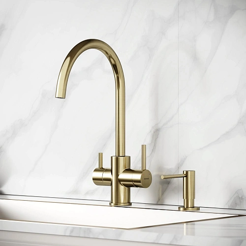 Смеситель для кухни SANCOS Taper SC4012BG с возможностью подключения фильтра, брашированное золото Смеситель для кухни SANCOS Taper SC4012BG с возможностью подключения фильтра, брашированное золото