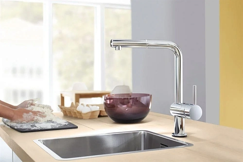 Смеситель для кухни GROHE Minta Touch с выдвижным изливом, хром (31360000) Смеситель для кухни GROHE Minta Touch с выдвижным изливом, хром (31360000)