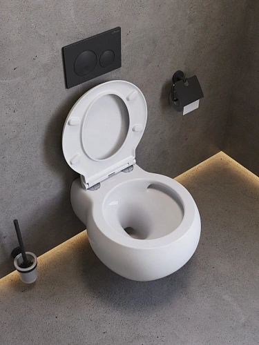 Унитаз подвесной CEZARES GRANDE CZR-308-TH-TOR/SC безободковый с сиденьем и смывом TORNADO Унитаз подвесной CEZARES GRANDE CZR-308-TH-TOR/SC безободковый с сиденьем и смывом TORNADO