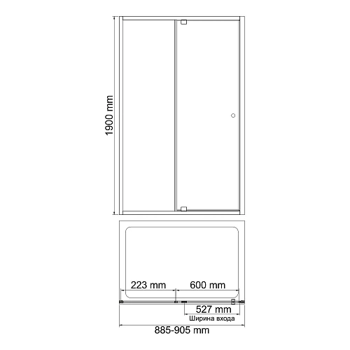 Боковая стенка WasserKRAFT Aula 11P04-RP80 хром Боковая стенка WasserKRAFT Aula 11P04-RP80 хром