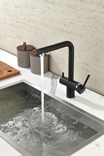 Смеситель для кухни Paulmark SERPENTINE черный Se213222-BLM Смеситель для кухни Paulmark SERPENTINE черный Se213222-BLM