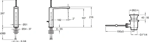 Смеситель для раковины Jacob Delafon Composed E73053-CP с донным клапаном Смеситель для раковины Jacob Delafon Composed E73053-CP с донным клапаном