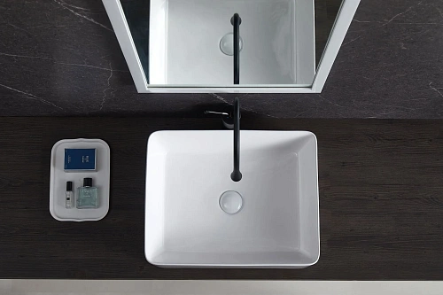 Раковина Sintesi SIN-LVB-APP-401 накладная белая 480х370х130, без отверстия под смеситель Раковина Sintesi SIN-LVB-APP-401 накладная белая 480х370х130, без отверстия под смеситель