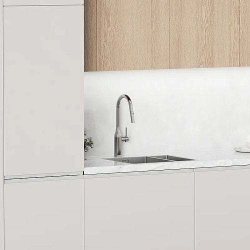 Смеситель для кухни Sancos Grand SC4002BNG с вытяжным изливом, нержавеющая сталь Смеситель для кухни Sancos Grand SC4002BNG с вытяжным изливом, нержавеющая сталь