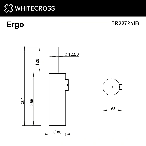 Ершик для унитаза WHITECROSS Ergo ER2272NIB брашированный никель Ершик для унитаза WHITECROSS Ergo ER2272NIB брашированный никель