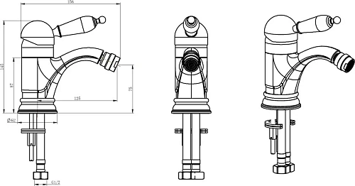 Смеситель для биде Boheme Brillante Ripresa 346 Смеситель для биде Boheme Brillante Ripresa 346