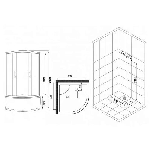 Душевой уголок Esbano (ESUGR8010) ESR-801080x80x200 Душевой уголок Esbano (ESUGR8010) ESR-801080x80x200
