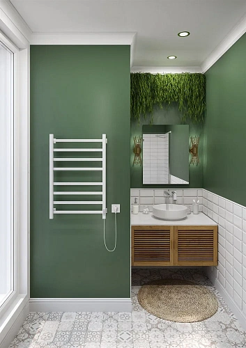 Полотенцесушитель электрический Ника STEP-1 80/50 RAL9016 белый матовый левый тэн STEP-1 80/50 бел мат лев Полотенцесушитель электрический Ника STEP-1 80/50 RAL9016 белый матовый левый тэн STEP-1 80/50 бел мат лев