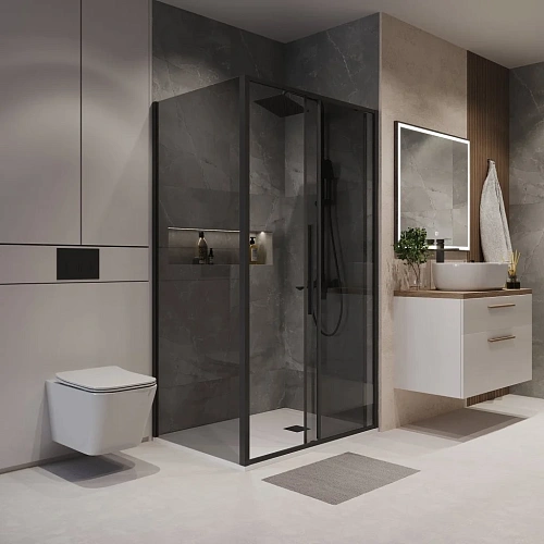 Боковая стенка Niagara NG-TB90-34 (90x195) черный матовый, стекло тонированное Боковая стенка Niagara NG-TB90-34 (90x195) черный матовый, стекло тонированное