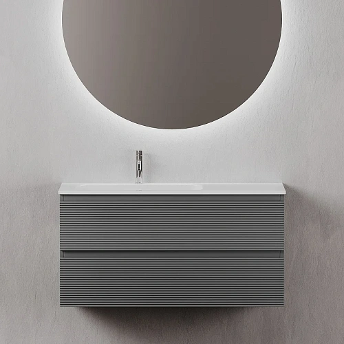 Тумба под раковину Sancos Folk FL100LGS левая 995х445х500 Grey soft, подвесная Тумба под раковину Sancos Folk FL100LGS левая 995х445х500 Grey soft, подвесная