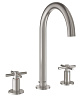 Картинка анонса товара «смеситель для раковины grohe atrio new, монтаж на бортик, суперсталь (20008dc3) на 3 отверстия»