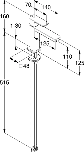 Смеситель для раковины Kludi RENON 422823975 черный матовый Смеситель для раковины Kludi RENON 422823975 черный матовый