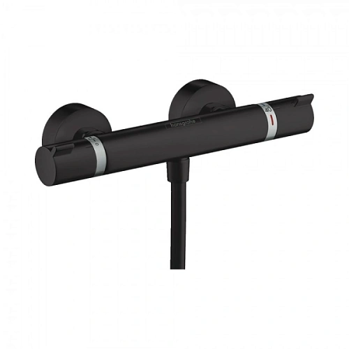Смеситель для душа Hansgrohe Ecostat Comfort, внешнего монтажа 13116670, матовый черный термостатиче Смеситель для душа Hansgrohe Ecostat Comfort, внешнего монтажа 13116670, матовый черный термостатиче