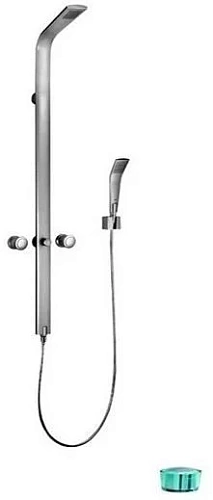 Душевая система Kludi Joop! 55769H705 с верхним душем, хром/зеленый хрусталь Душевая система Kludi Joop! 55769H705 с верхним душем, хром/зеленый хрусталь