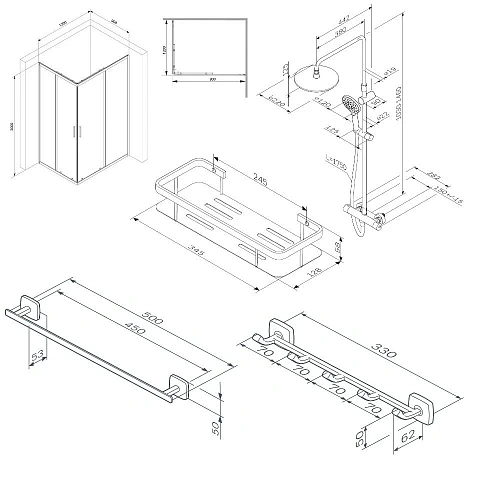 Душевой уголок AM.PM Gem S 120х90 WK93ES с душевой системой и аксессуарами, профиль черный матовый, стекло прозрачное Душевой уголок AM.PM Gem S 120х90 WK93ES с душевой системой и аксессуарами, профиль черный матовый, стекло прозрачное