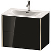 Тумба под раковину Duravit XVIU XV41330B140 подвесная 71 см черный глянцевый