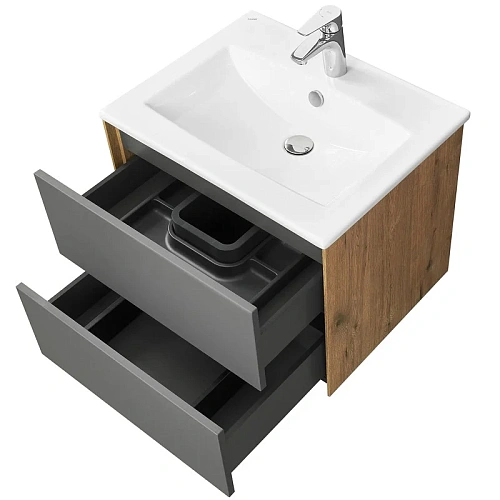 Тумба под раковину Aquaton Сохо 60 дуб веллингтон, графит софт 1A258001AJA00 Тумба под раковину Aquaton Сохо 60 дуб веллингтон, графит софт 1A258001AJA00