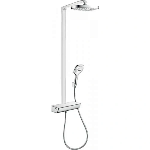 Душевая система Hansgrohe Raindance Select E 300 2jet Showerpipe 27128400, белый/хром Душевая система Hansgrohe Raindance Select E 300 2jet Showerpipe 27128400, белый/хром