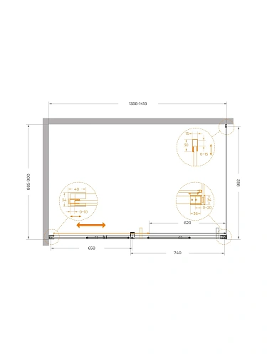 Душевой уголок CEZARES PLANE-AH-1-140/90-C-GM 140x90 см Душевой уголок CEZARES PLANE-AH-1-140/90-C-GM 140x90 см