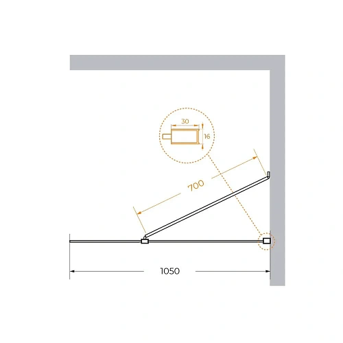 Душевая перегородка CEZARES LIBERTA-L-1-TB-105-C-Cr 105см стекло прозрачное, профиль хром Душевая перегородка CEZARES LIBERTA-L-1-TB-105-C-Cr 105см стекло прозрачное, профиль хром