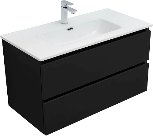 Тумба под раковину Aquanet Вега 2.0 90 черный 00337956 подвесная Тумба под раковину Aquanet Вега 2.0 90 черный 00337956 подвесная