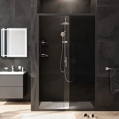 Душевая дверь AM.PM Gem W90G-120-1-195BG 120х195, стекло тонированное, профиль черный матовый Душевая дверь AM.PM Gem W90G-120-1-195BG 120х195, стекло тонированное, профиль черный матовый