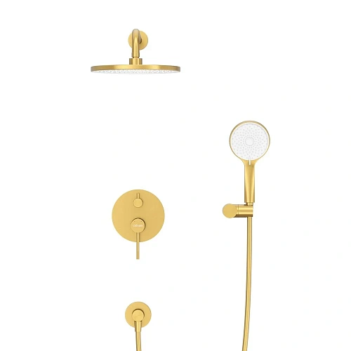 Душевая система CEZARES RELAX-DSET-BORO встраиваемая, со шлангом, с держателем, брашированное золото Душевая система CEZARES RELAX-DSET-BORO встраиваемая, со шлангом, с держателем, брашированное золото