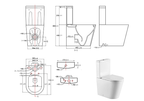 Унитаз напольный Aquatek ОБЕРОН AQ1273ST-00 с бачком и сиденьем микролифт, белый Унитаз напольный Aquatek ОБЕРОН AQ1273ST-00 с бачком и сиденьем микролифт, белый