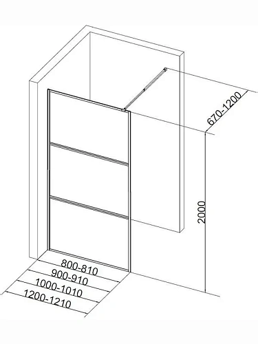 Душевая перегородка Aquanet 100x200 SW-1000WT профиль белый, прозрачное стекло Душевая перегородка Aquanet 100x200 SW-1000WT профиль белый, прозрачное стекло