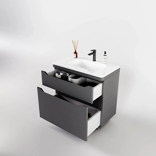 Тумба под раковину Style Line Марелла 80 Люкс антискрейтч серый, PLUS напольная СС-00002403 Тумба под раковину Style Line Марелла 80 Люкс антискрейтч серый, PLUS напольная СС-00002403