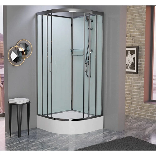 Душевая кабина Frank F400/1 Brilliant без крыши полированный хром профиль 100x100 178009 Душевая кабина Frank F400/1 Brilliant без крыши полированный хром профиль 100x100 178009