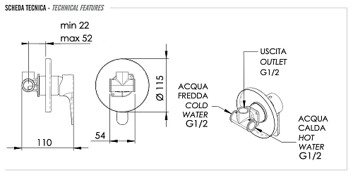 Смеситель для душа Remer Winner W30 Смеситель для душа Remer Winner W30