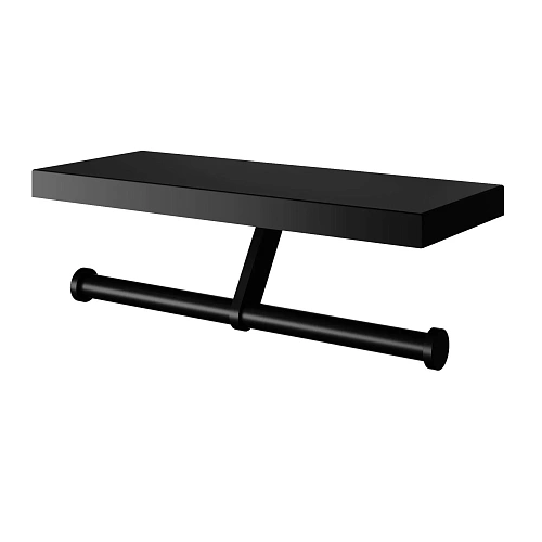 Держатель туалетной бумаги Wonzon & Woghand с полкой, черный матовый (WW-V3802-MB) Держатель туалетной бумаги Wonzon & Woghand с полкой, черный матовый (WW-V3802-MB)