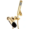 Смеситель для ванны Paini Morgana 73OP105LZ с аксессуаром, золото, излив темное дерево Смеситель для ванны Paini Morgana 73OP105LZ с аксессуаром, золото, излив темное дерево
