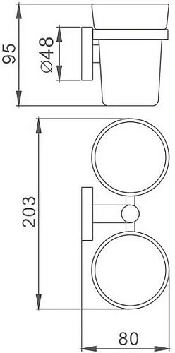 Держатель стакана Haiba HB1708 двойной Держатель стакана Haiba HB1708 двойной