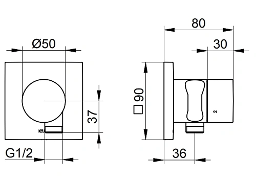 Вентиль запорный Keuco IXMO 59548370202 Вентиль запорный Keuco IXMO 59548370202