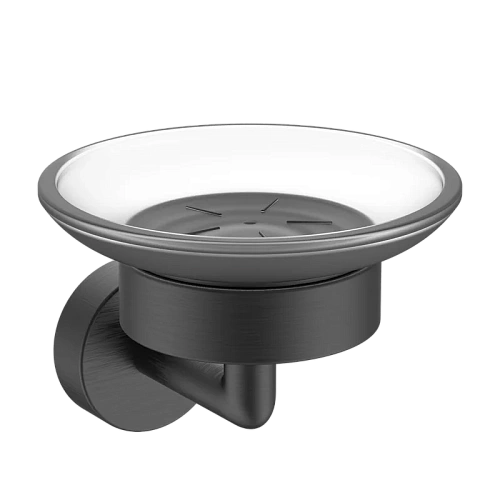 Мыльница Raglo R320.02.09 с держателем, графит Мыльница Raglo R320.02.09 с держателем, графит