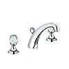 Смеситель для раковины Kludi Adlon 5104305G5 DN 15, на 3 отверстия, высокий излив, ручки хрусталь, ц