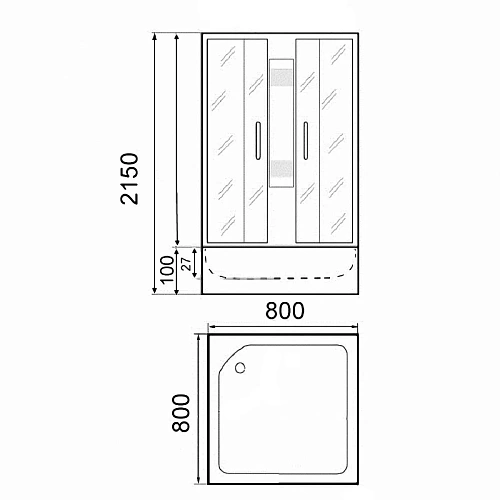 Душевая кабина Parly FQ811 800x800 профиль хром матовый, стекло матовое (жемчужное) Душевая кабина Parly FQ811 800x800 профиль хром матовый, стекло матовое (жемчужное)