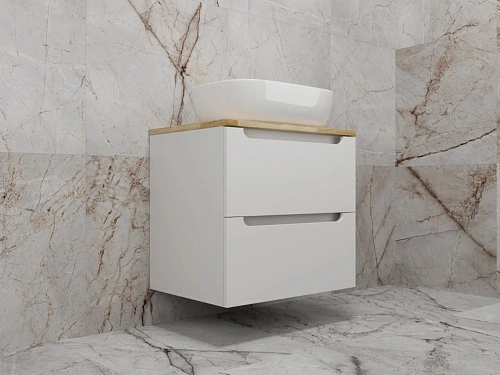 Тумба под раковину Style Line Бали 60 со столешницей белый софт подвесная ЛС-00002337 Тумба под раковину Style Line Бали 60 со столешницей белый софт подвесная ЛС-00002337