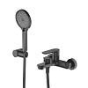 Картинка анонса товара «смеситель для ванны cezares stylus-vd-nop с ручным душем, шлангом и держателем, черный матовый»