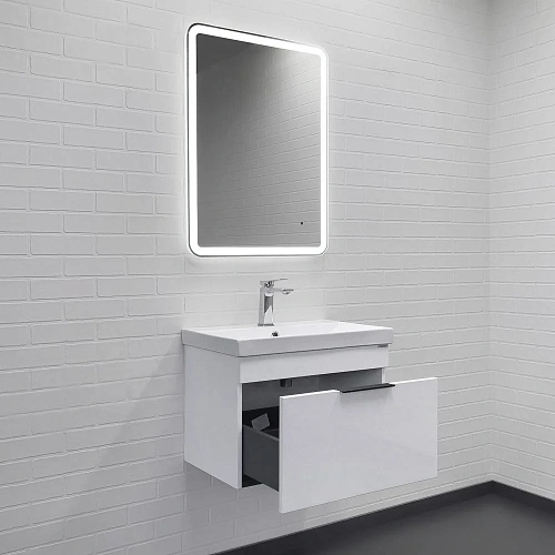 Тумба с раковиной Comforty Кама-60П 00-00018655 белый глянец раковина Comforty CF19696BX-60 Тумба с раковиной Comforty Кама-60П 00-00018655 белый глянец раковина Comforty CF19696BX-60