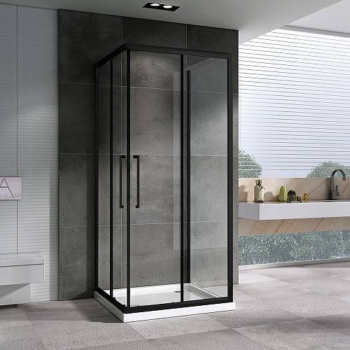Душевой уголок ABBER Schwarzer Diamant AG02100BH-S100B 100x100 см универсальный, профиль черный, стекло прозрачное Душевой уголок ABBER Schwarzer Diamant AG02100BH-S100B 100x100 см универсальный, профиль черный, стекло прозрачное