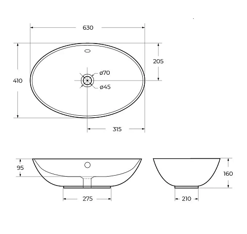 Раковина BelBagno BB1104 630x410 белый Раковина BelBagno BB1104 630x410 белый