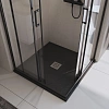 Душевой поддон BelBagno UNO TRAY-MR-UNO-A-90-35-NERO-CR 900x900 из искусственного мрамора в комплекте с сифоном черный матовый Душевой поддон BelBagno UNO TRAY-MR-UNO-A-90-35-NERO-CR 900x900 из искусственного мрамора в комплекте с сифоном черный матовый