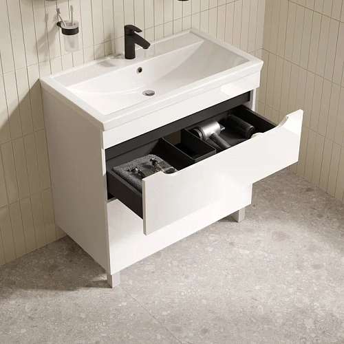 Тумба с раковиной IDDIS Ray RAY80WFi95K напольная, 80 см, белый Тумба с раковиной IDDIS Ray RAY80WFi95K напольная, 80 см, белый