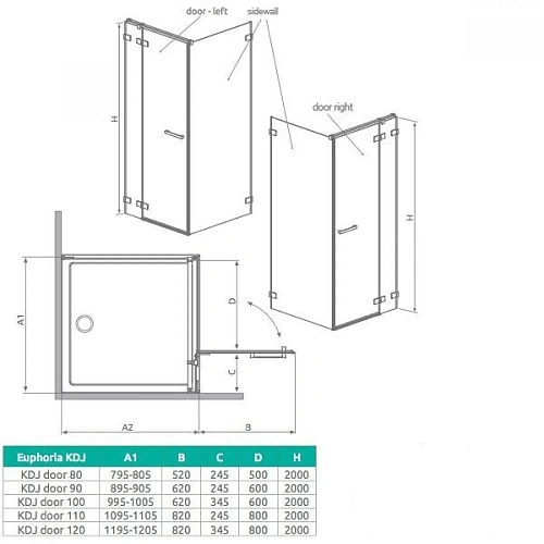 Душевая дверь Radaway Euphoria 383041-01L 110 см L Душевая дверь Radaway Euphoria 383041-01L 110 см L