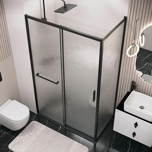 Боковая стенка GROSSMAN Style 200.K33.05.70.21.02 (70x195) черный матовый, стекло шиншилла Боковая стенка GROSSMAN Style 200.K33.05.70.21.02 (70x195) черный матовый, стекло шиншилла