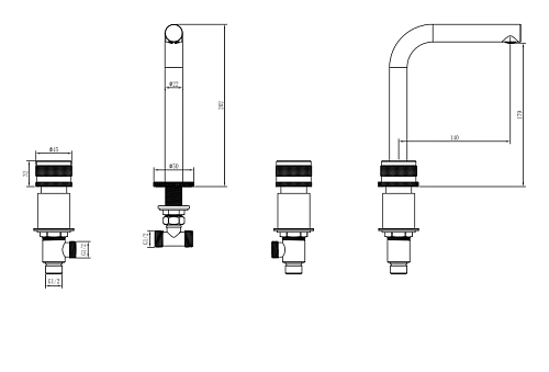 Смеситель для раковины Boheme PRESTIGE BLACK 152-B-PR Смеситель для раковины Boheme PRESTIGE BLACK 152-B-PR